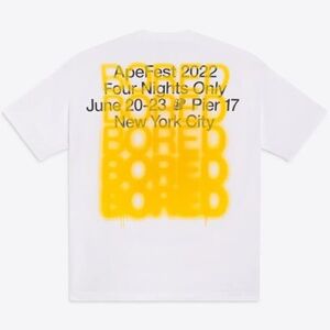 BAYC Bored Ape Yacht Club Apefest 2022 Shirt Mens L White Short Sleeve Tee NYC